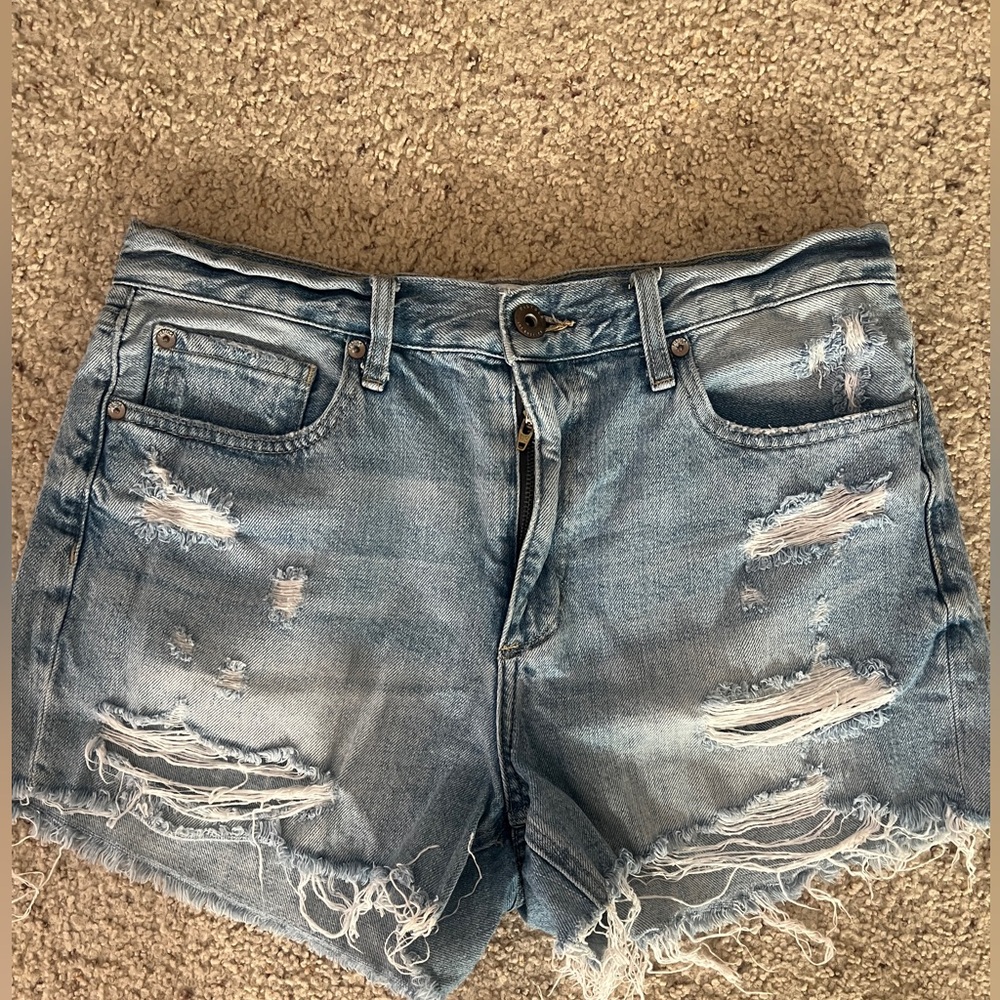 Pistola Distressed Blue Jean Shorts
